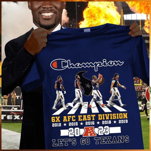 houston texans abbey road team champion 6x afc east division 2023 let’s go texans shirt