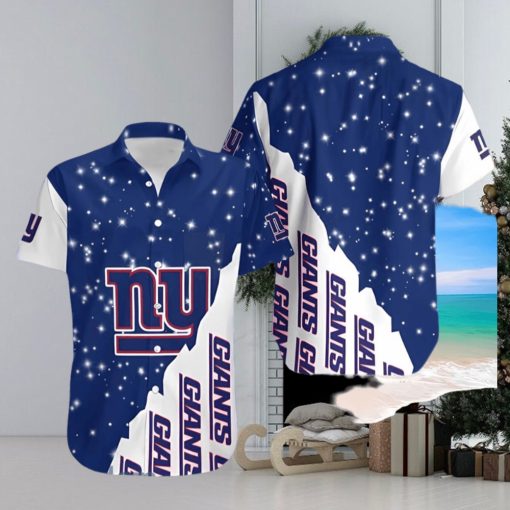 New York Giants Bling Bling Snowflakes Christmas Hawaiian Shirt