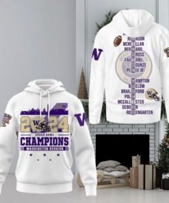 2024 Sugar Bowl Champions Washington Huskies White 3D Hoodie