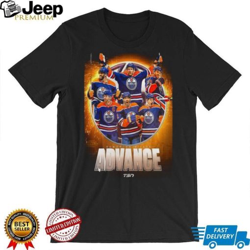 The Edmonton Oilers Advance To The Second Round 2024 Stanley Cup Playoffs T Shirt