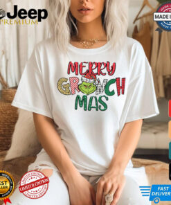 Grinch Face Merry Grinchmas shirt featuring a fun and festive design with the Grinch’s face and 