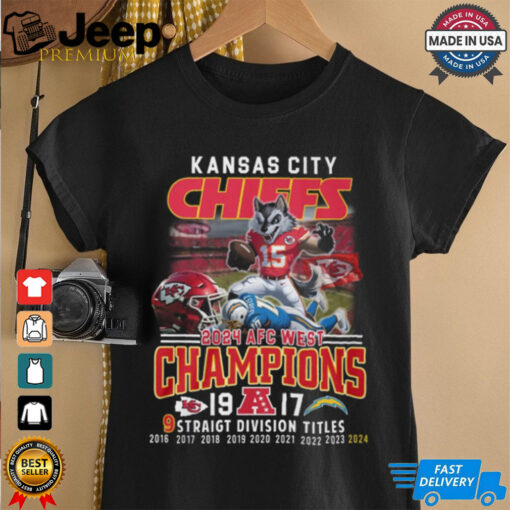 kanas city 2024 afc west champions straight division titles shirt