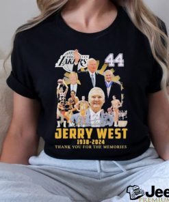 lakers 44 jerry west 1938 2024 thank you for the memories signatures shirt