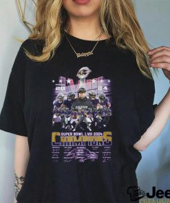 Baltimore Ravens Super Bowl LVIII 2024 Champions Signatures T Shirt