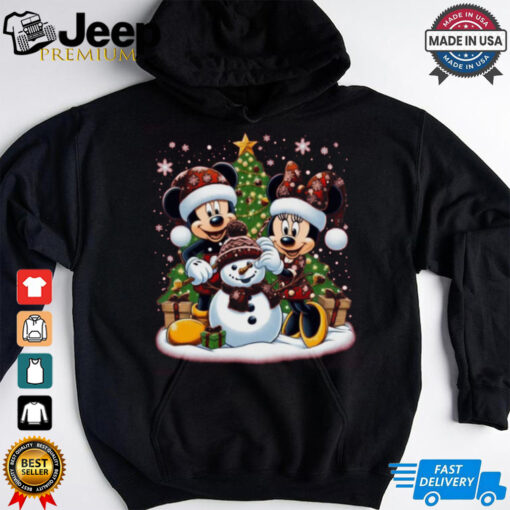 mickey play snowman christmas shirt