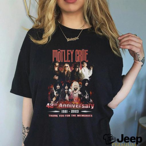 motley crae 42th anniversary 1981 2023 thank you for the memorie shirt