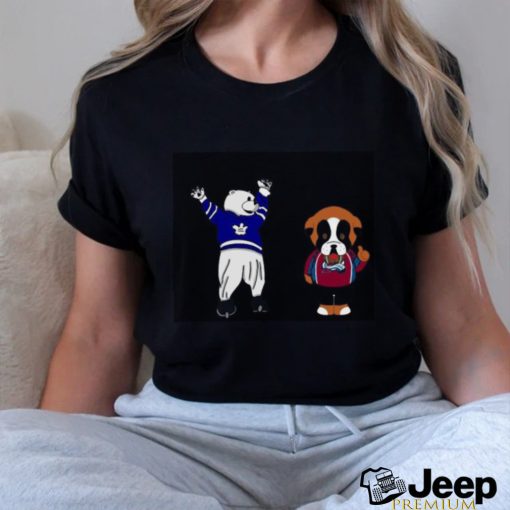 nny Colorado Avalanche VS Toronto Maple Leafs NHL 2024 mascot cartoon hockey shirt