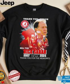 Nice thank you coach Nick Saban Alabama Crimson Tide 2007 2024 thank you for the memories signature shirt