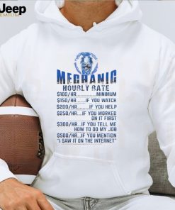 Funny mechanic hourly rate car auto repairman shirt