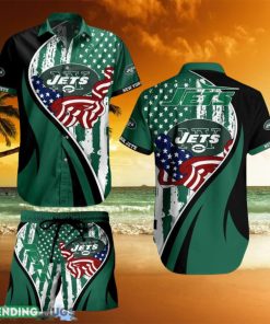 York Jets NFL Vintage US Flag Graphic Hawaiian Shirt And Short For Best Fans Gift New Trending Beach Holiday