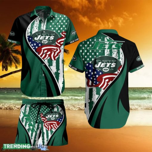 York Jets NFL Vintage US Flag Graphic Hawaiian Shirt And Short For Best Fans Gift New Trending Beach Holiday