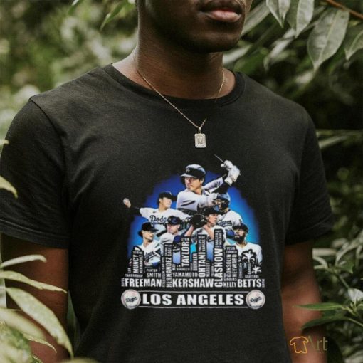 Los Angeles Dodgers Baseball Squad 2024 Player Name City Skyline T shirt