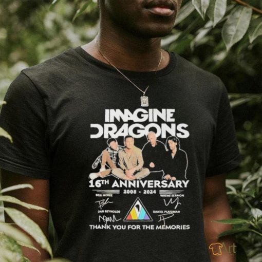 Official Imagine Dragons 16th Anniversary 2008 2024 Signature Thank You For The Memories Unisex T Shirt