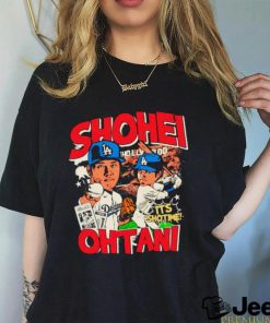 shohie ohtsni MLB cartoom Los Angeles dodgers shirt