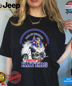 skeleton riding motorcycle Dallas Cowboys fueled by haters shirt