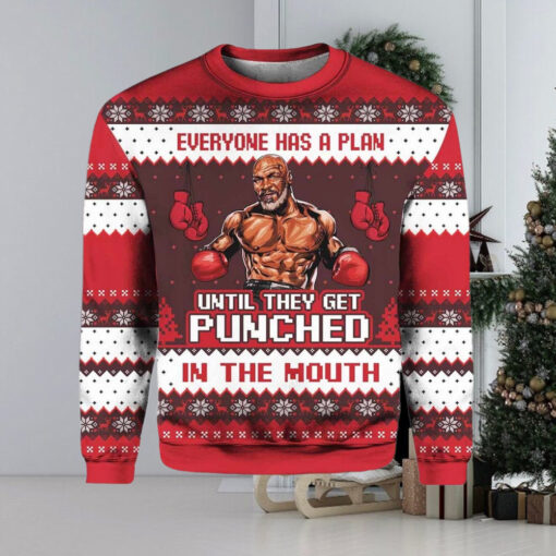 Mike Tyson Everyone Has A Plan Until They Get Punched in the Mouth Ugly Christmas Sweater