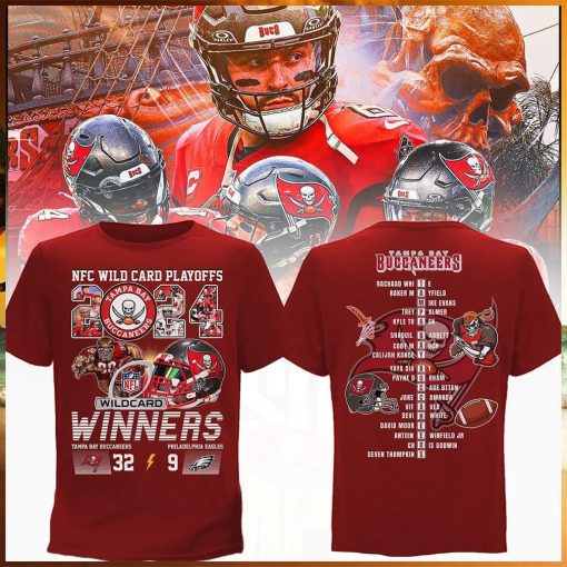 tampa bay buccaneers 2024 winners team player tampa bay buccaneers and philadelphia eagles 32 9 shirt