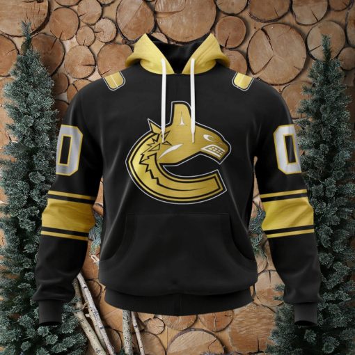 NHL Vancouver Canucks Special Black And Gold Design Hoodie