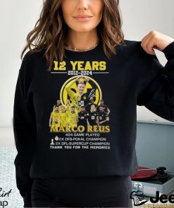 12 Years 2012 2024 Marco Reus 424 Game Played Thank You For The Memories T Shirt