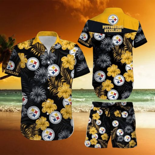 Pittsburgh Steelers NFL Football Summer Beach Team Hawaiian Shirt And Short For Men Women Gift