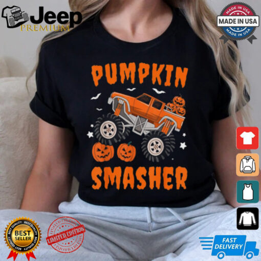 Pumpkin Smasher Toddler Halloween For Monster Truck Lover T Shirt