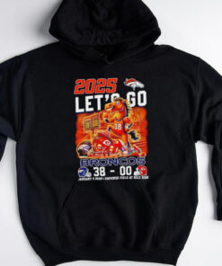 2025 let’s go Denver Broncos vs Kansas City Chiefs Mascots Empower Field at Mile High Football shirt