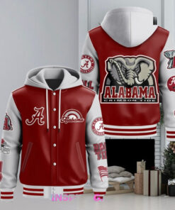 Alabama Crimson Tide Limited Hooded Varsity Jacket – Official Alabama Fan Apparel, Crimson Tide Spirit Wear, Limited Edition Hooded Varsity Jacket