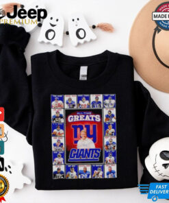 All time greats New York Giants Frank Gifford Lawrence Taylor Michael Strahan signatures shirt