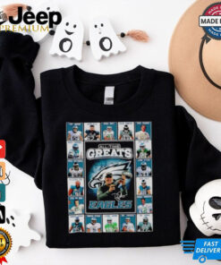 All time greats Philadelphia Eagles Lane Johnson Jason Kelce Reggie White Brian Dawkins signatures shirt