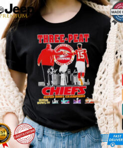 Andy Reid X Patrick Mahomes Kansas City Chiefs Three Peat Super Bowl Champions shirt