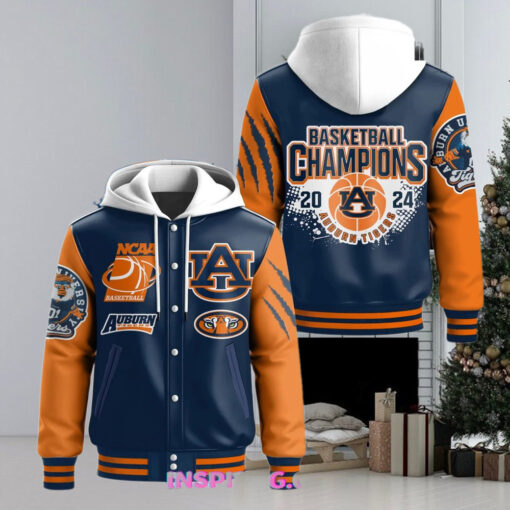 Auburn Tigers 2024 Basketball Champions Hooded Varsity Jacket