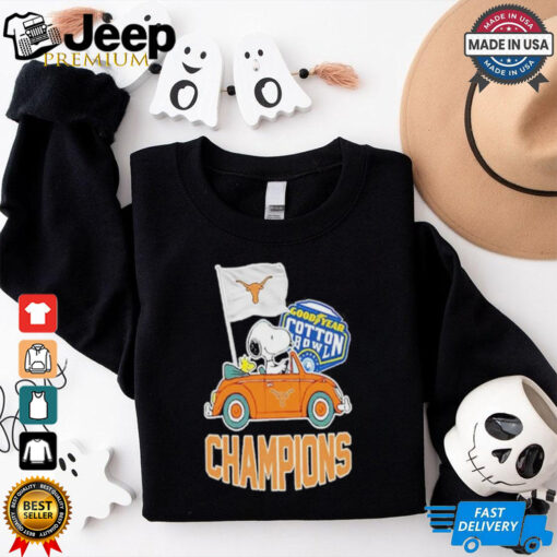 Awesome Peanuts Snoopy and Woodstock Texas Longhorns 2025 Goodyear Cotton Bowl Classic Champions Shirt