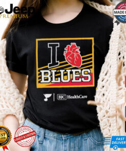 BJC healthcare I heart blues St Louis Blues logo shirt