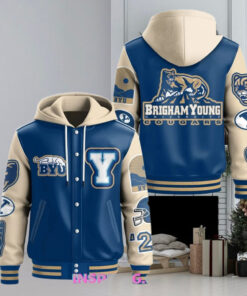 BYU Cougars Limited Hooded Varsity Jacket – Official BYU Fan Apparel, Cougars Spirit Wear, Limited Edition Hooded Varsity Jacket