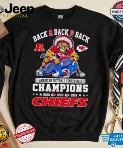 Back 2 back 2 back American Football Conference Champions Chiefs mascot shirt