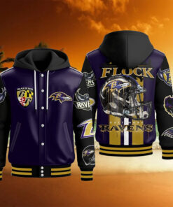 Baltimore Ravens Flock Pride Hooded Varsity Jacket1