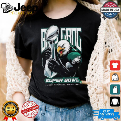 Bird Gang Super Bowl Lix Trophy Champion Eagles Mascot Shirt