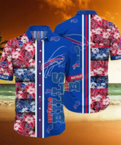 Buffalo Bills Floral Stripe Hawaiian Shirt