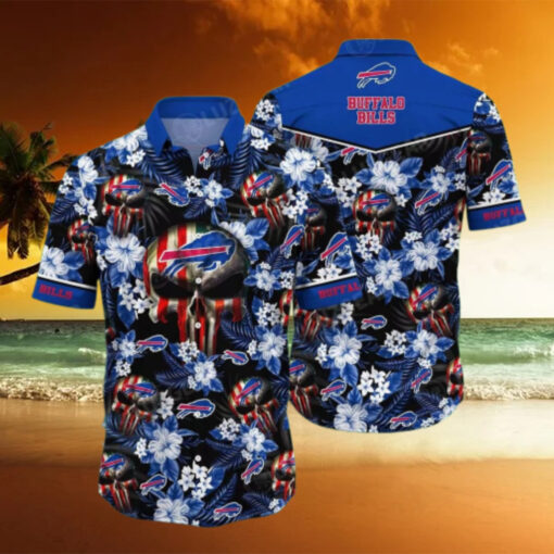 Buffalo Bills Skull Blossom Hawaiian Shirt