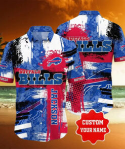 Buffalo Bills Vibrant Splash Personalized Hawaiian Shirt