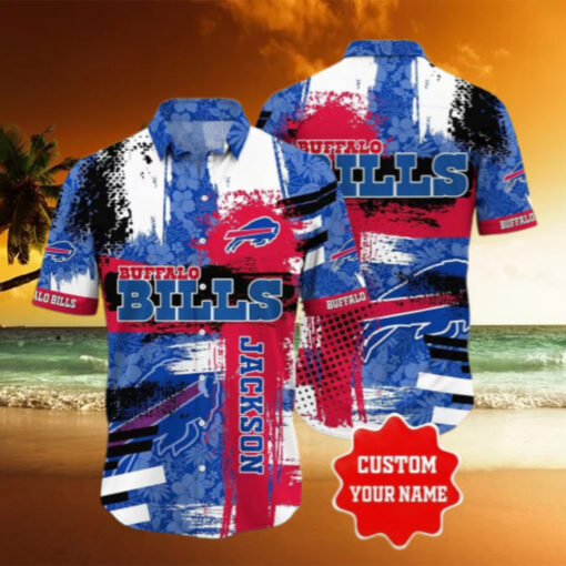 Buffalo Bills Vibrant Splash Personalized Hawaiian Shirt