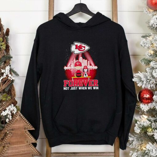 Charlie Brown and Snoopy watching Chiefs forever not just when we win shirt