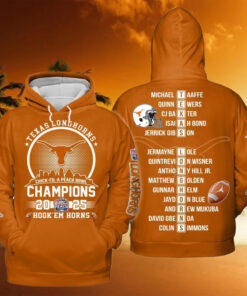 Chick Fil A Peach Bowl Champions 2025 Texas Longhorns Hoodie T Shirt
