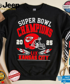 Chiefs Super Bowl Champions 2025 LIX helmet shirt