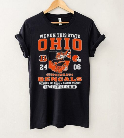 Cincinnati Bengals We Run This State Ohio Battle Of Ohio Mascot T shirts