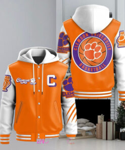 Clemson Tigers Basketball Limited Hooded Varsity Jacket – Official Clemson Tigers Fan Apparel, Basketball Spirit Wear, Limited Edition Hooded Varsity Jacket