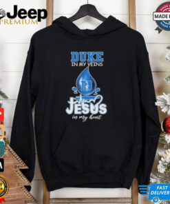 Duke Blue Devils Water Drops In My Veins Jesus In My Heart Shirt