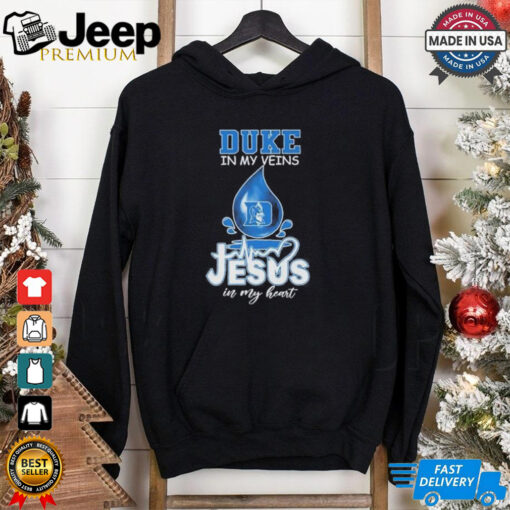 Duke Blue Devils Water Drops In My Veins Jesus In My Heart Shirt