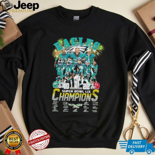 Eagles Super Bowl LIX Champions signatures shirt