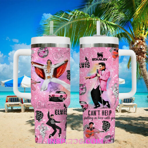 Elvis Presley Rock & Roll Pink Stanley Tumbler 40oz
